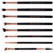 Oscar Charles 8-Piece Professional Eye Makeup Brush Set - Gold/Black